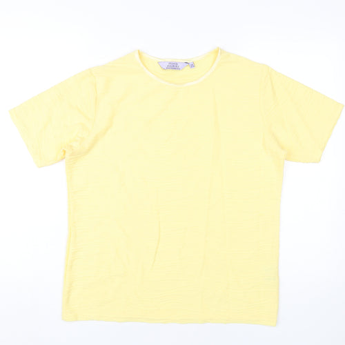 Honor Millburn Women's Yellow Crew Neck T-Shirt, Size 14-16