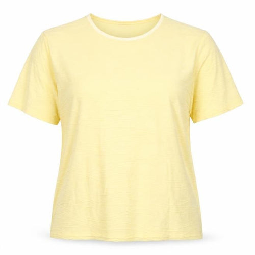 Honor Millburn Women's Yellow Crew Neck T-Shirt, Size 14-16