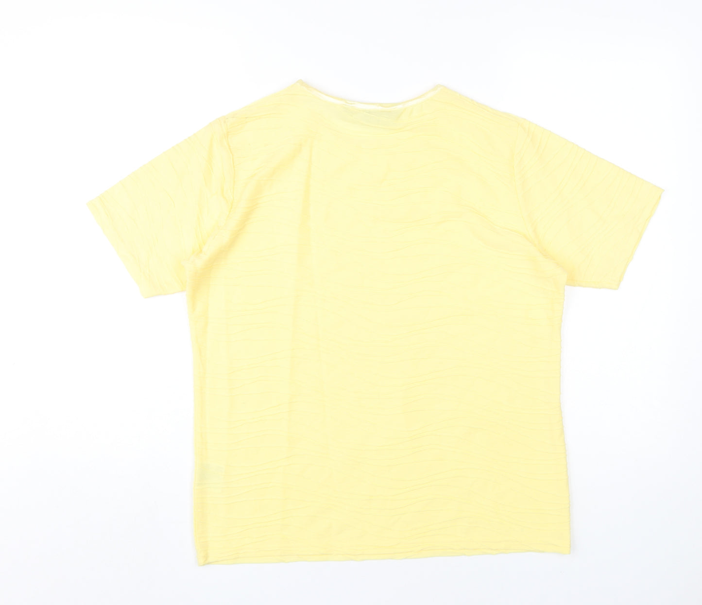 Honor Millburn Women's Yellow Crew Neck T-Shirt, Size 14-16
