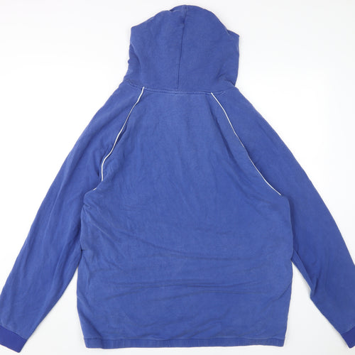 Hugo Boss Men's Blue XL Pullover Hoodie with Logo Accent