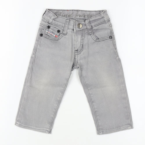Diesel Girls Grey Jeans, Size 2 Years, Cotton, Casual