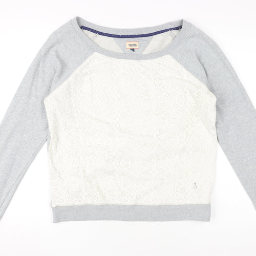 Hilfiger Denim Women's Grey Lace Pullover Sweatshirt L