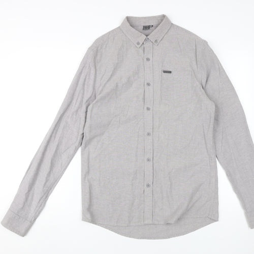 Firetrap Men's Grey Long Sleeve Shirt M Casual