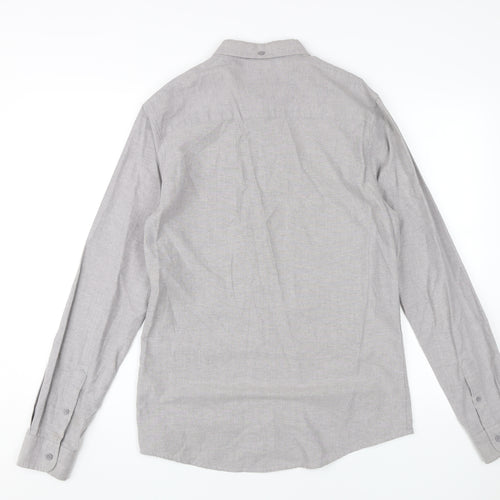 Firetrap Men's Grey Long Sleeve Shirt M Casual