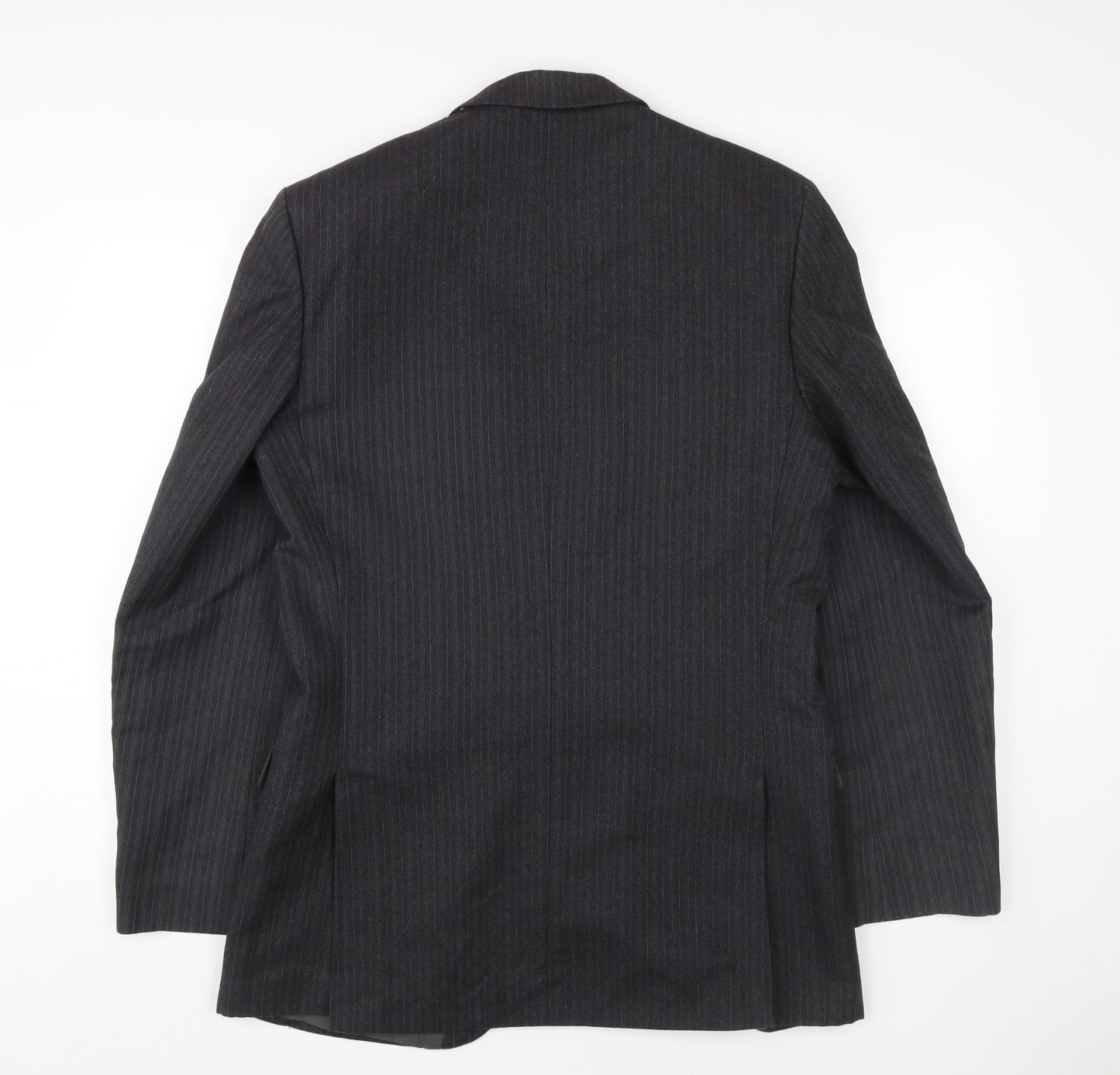 Centaur Men's Black Wool Blazer, UK 40, Striped, Long