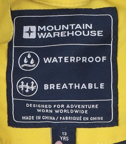 Mountain Warehouse Boys Yellow Waterproof Parka Coat 13 Years