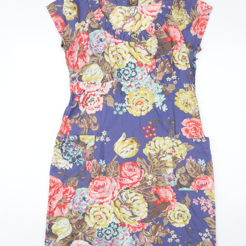 Joules Women's Multicoloured Floral Shift Dress Size 14