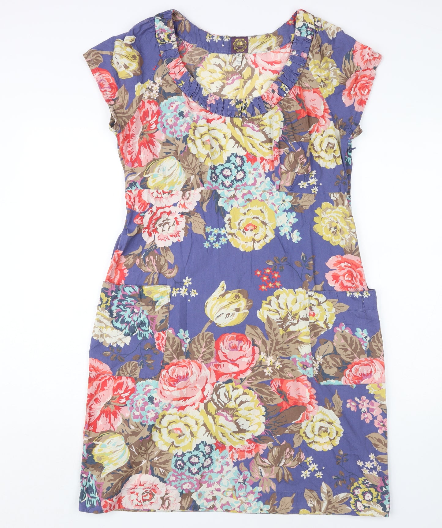 Joules Women's Multicoloured Floral Shift Dress Size 14