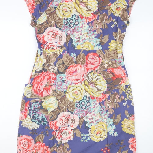 Joules Women's Multicoloured Floral Shift Dress Size 14
