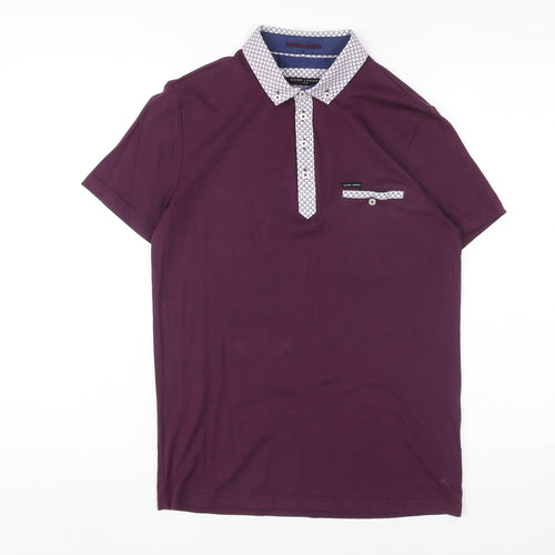 Guide London Men's Purple Short Sleeve Polo, Size S
