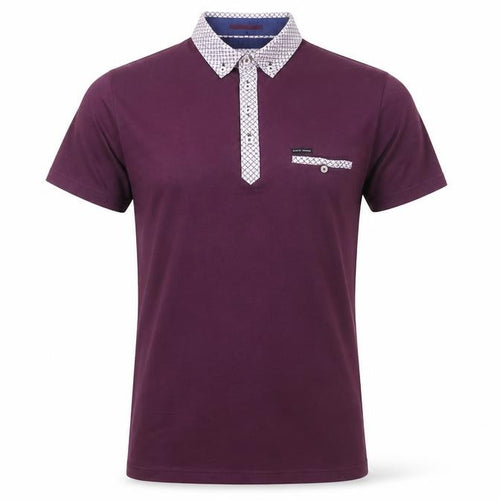 Guide London Men's Purple Short Sleeve Polo, Size S