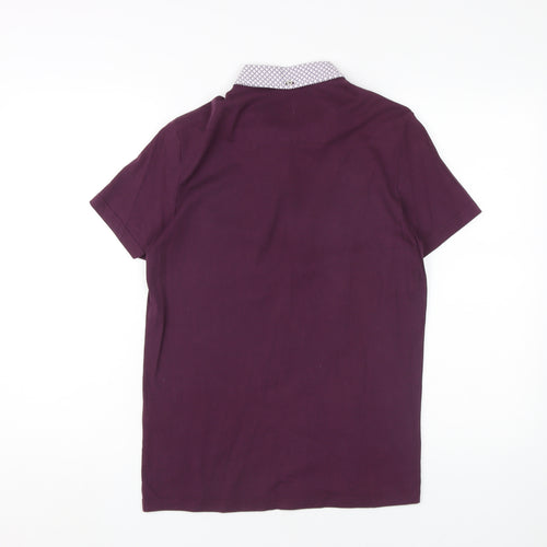 Guide London Men's Purple Short Sleeve Polo, Size S