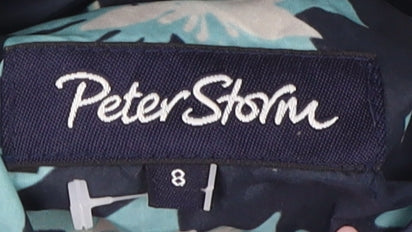 Peter Storm Women's Blue Floral Rain Coat Size 8 Waterproof