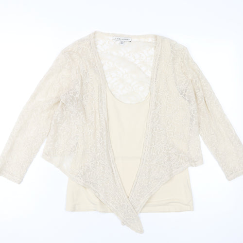 Laura Ashley Women's Beige Lace Blouse Size 12