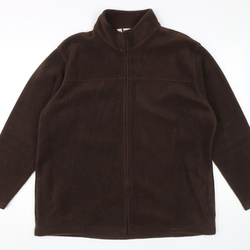 EWM Women's Brown Full Zip Fleece Jacket L