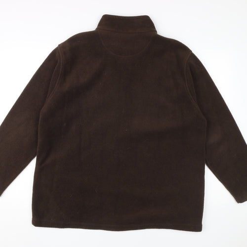 EWM Women's Brown Full Zip Fleece Jacket L