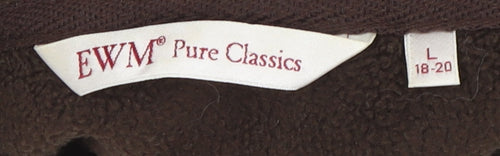 EWM Women's Brown Full Zip Fleece Jacket L