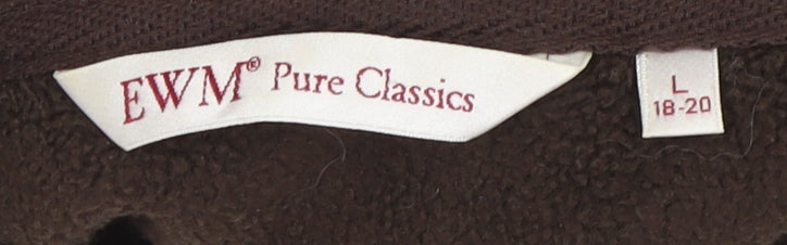 EWM Women's Brown Full Zip Fleece Jacket L