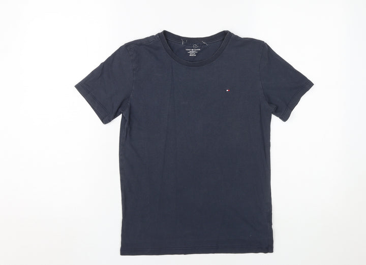 Tommy Hilfiger Boys Blue T-Shirt, Size 12 Years, Logo Accent