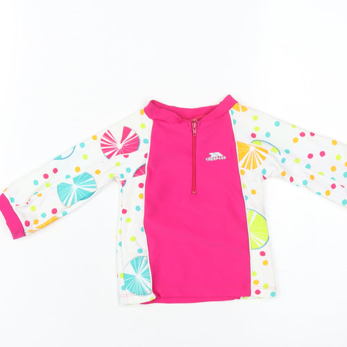 Trespass Girls' Pink Multicoloured Polka Dot Activewear Top, Size 2-3 Years