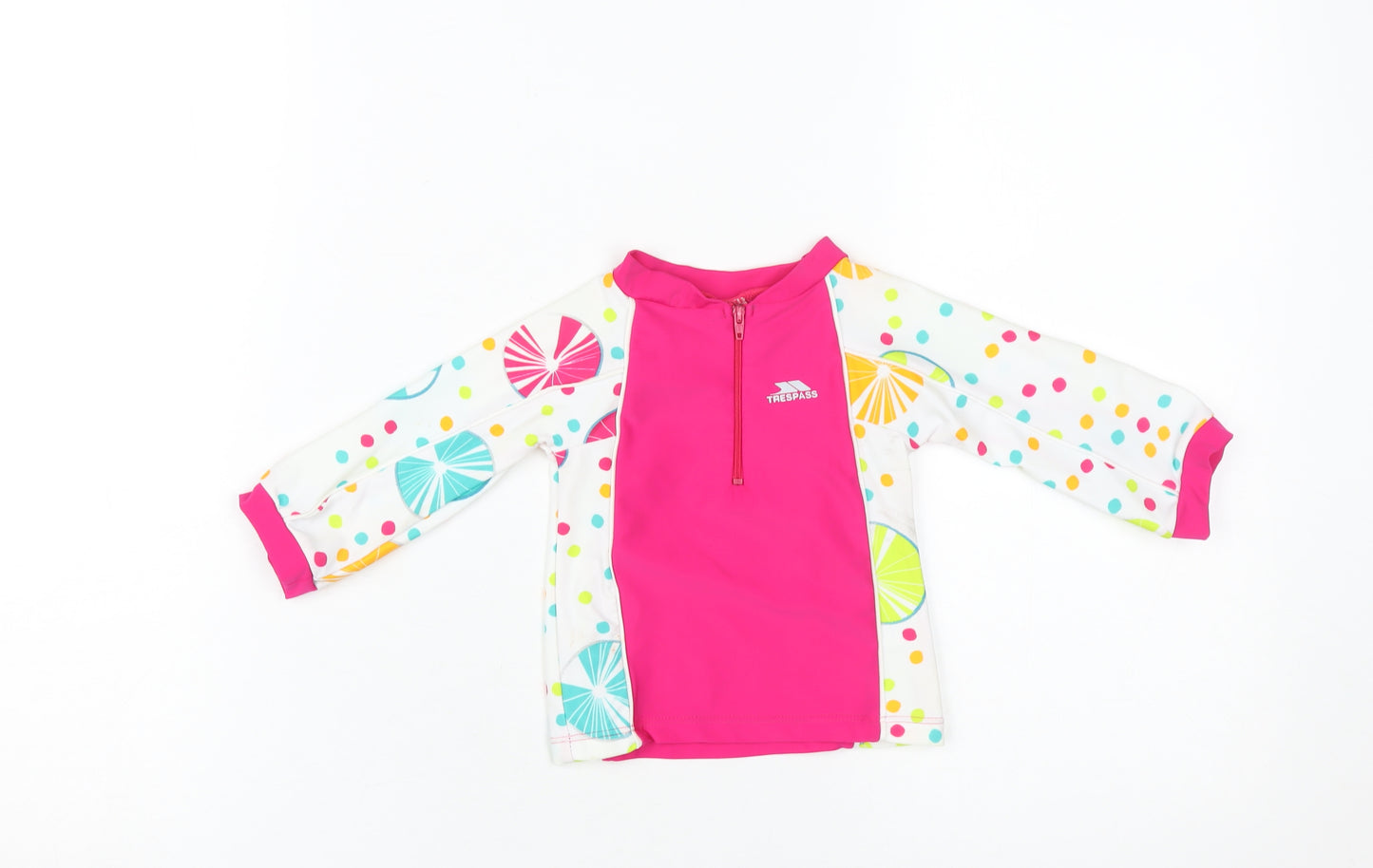 Trespass Girls' Pink Multicoloured Polka Dot Activewear Top, Size 2-3 Years
