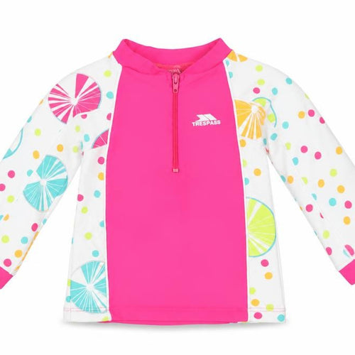 Trespass Girls' Pink Multicoloured Polka Dot Activewear Top, Size 2-3 Years
