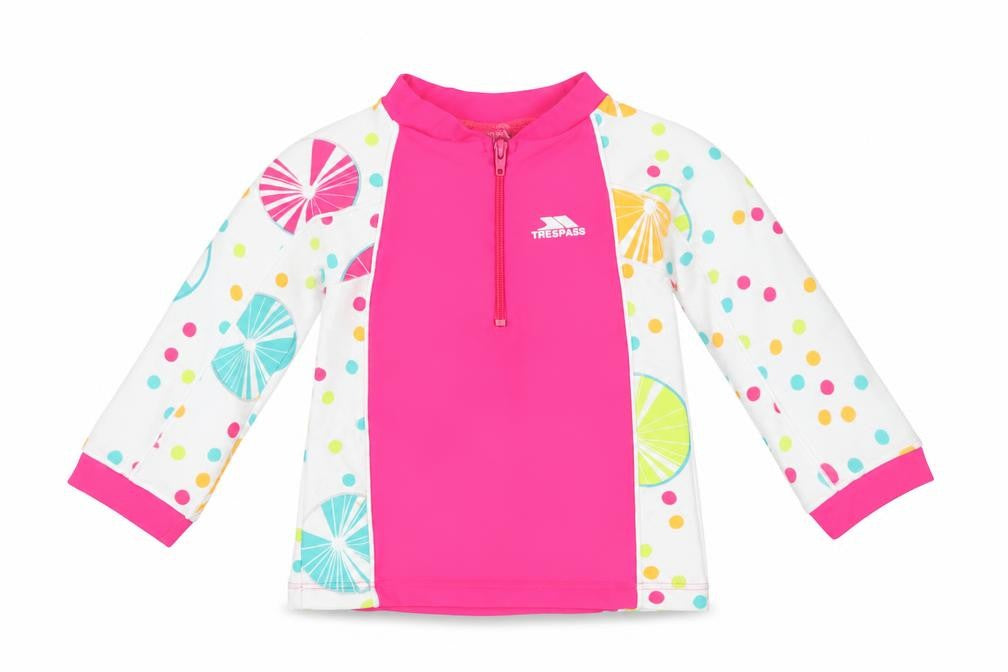 Trespass Girls' Pink Multicoloured Polka Dot Activewear Top, Size 2-3 Years