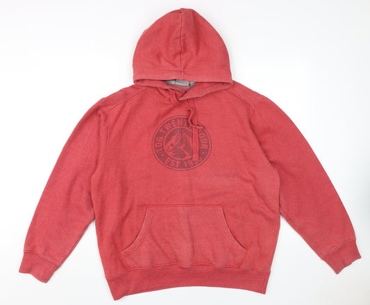 TOG 24 Men's Red Pullover Hoodie, L, Cotton Blend