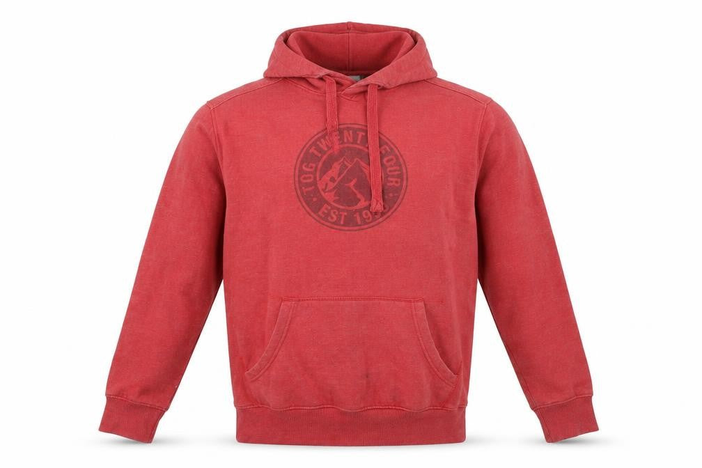 Front view of TOG24 Men's Red Pullover Hoodie, L, Cotton Blend