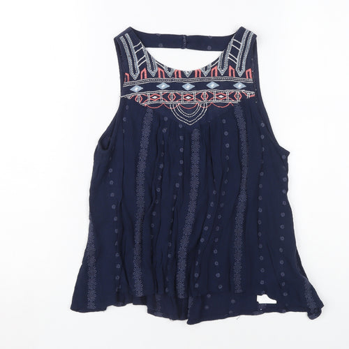 SoulCal & Co Women's Blue Embroidered Tank, Size 8