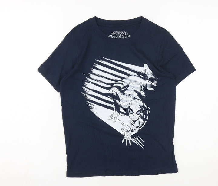 Marvel Boys Blue Spider-Man T-Shirt 10-11 Years Short Sleeve