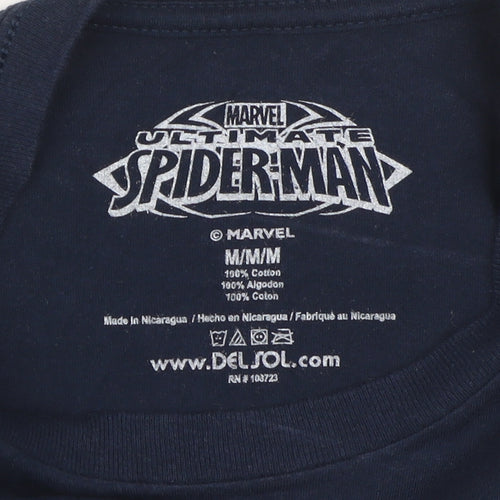 Marvel Boys Blue Spider-Man T-Shirt 10-11 Years Short Sleeve