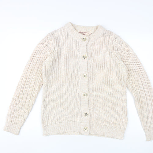 Honor Millburn Women's Beige Cardigan M 14-16 Knit Collared