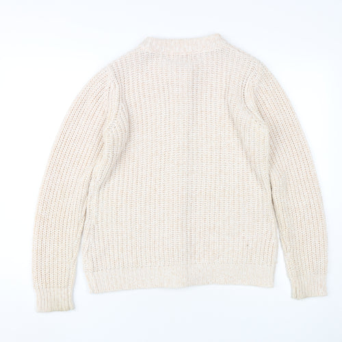 Honor Millburn Women's Beige Cardigan M 14-16 Knit Collared