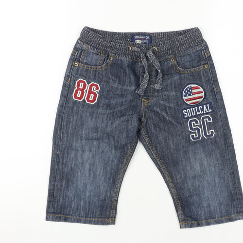 Soulcal & Co Boys Blue Cropped Jeans 9-10 Years, Elastic Waist