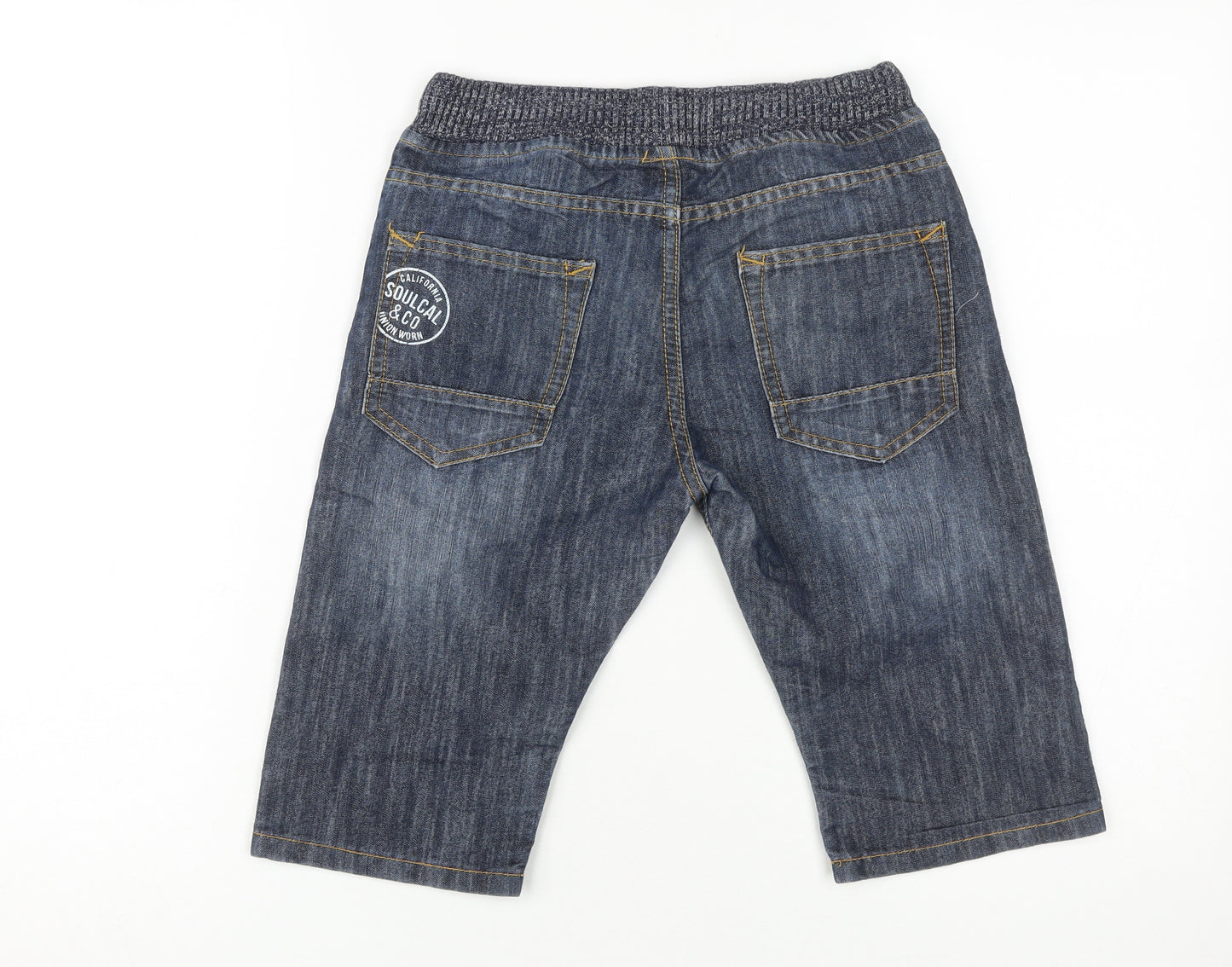 Soulcal & Co Boys Blue Cropped Jeans 9-10 Years, Elastic Waist