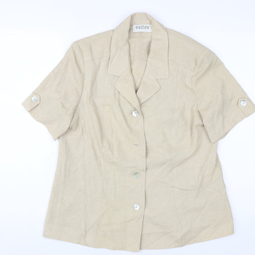 Eastex Women's Beige Blazer, Size 14, Short Sleeve, Button