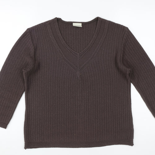 Eastex Women's Brown V-Neck Pullover Jumper Size 10