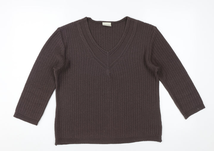 Eastex Women's Brown V-Neck Pullover Jumper Size 10