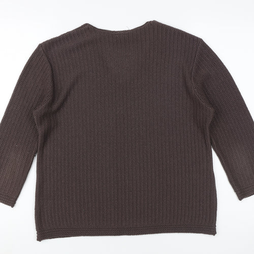 Eastex Women's Brown V-Neck Pullover Jumper Size 10