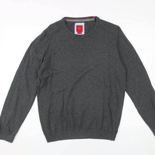 s.Oliver Men's Grey Medium Pullover Jumper