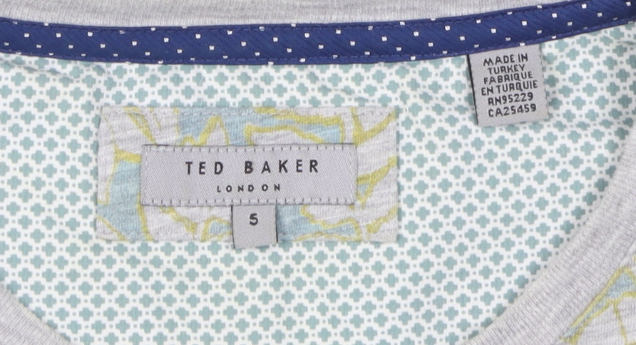 Ted Baker Men's Floral T-Shirt, Multicoloured, Size 5