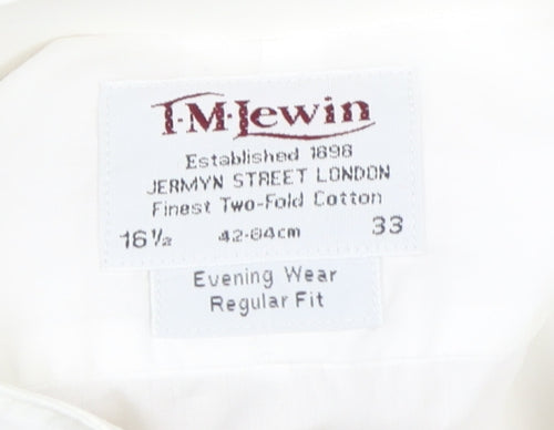 T.M.Lewin Men's White Regular Fit Formal Dress Shirt