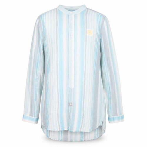 Diesel Women’s Blue Striped Cotton Shirt L