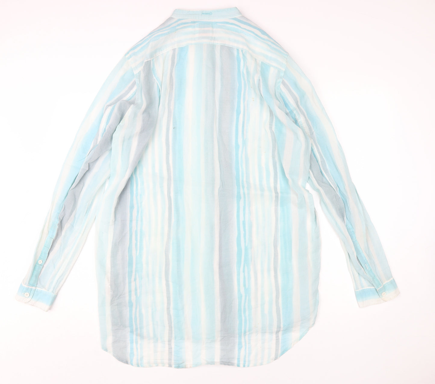 Diesel Women’s Blue Striped Cotton Shirt L
