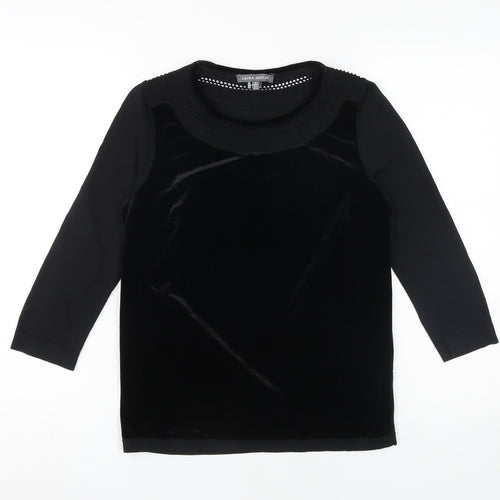Laura Ashley Women's Black Basic Blouse, Size 8