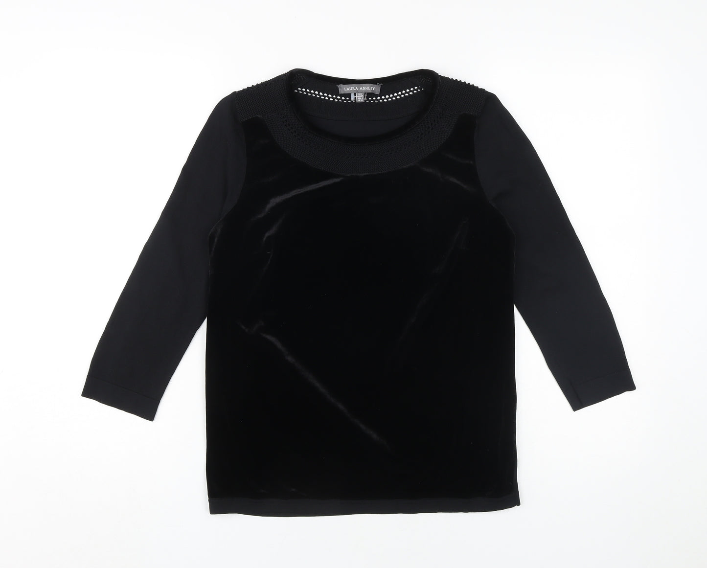 Laura Ashley Women's Black Basic Blouse, Size 8