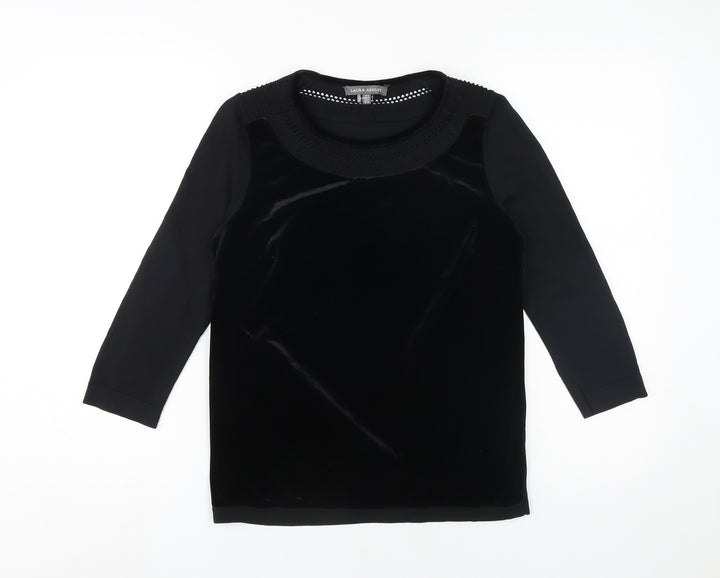 Laura Ashley Women's Black Basic Blouse, Size 8