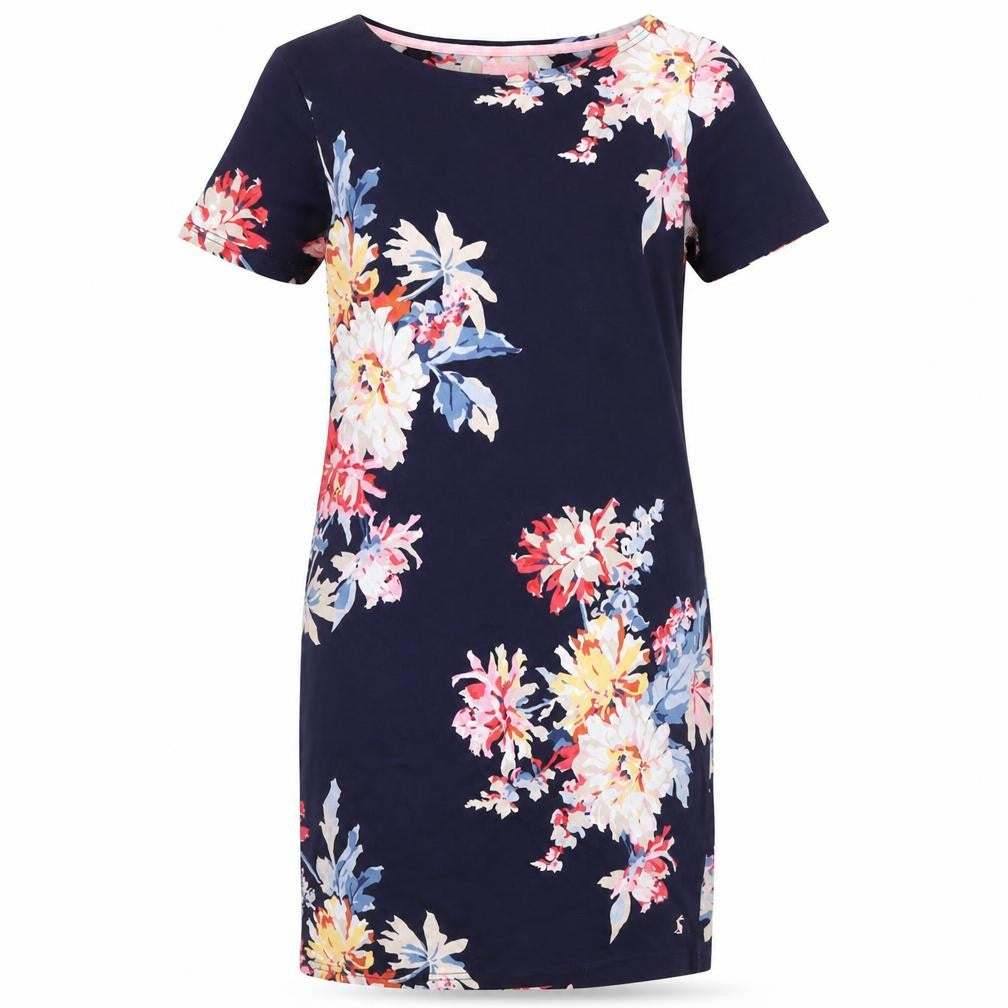 Front view of Joules Women's Multicoloured Floral Shift Dress, size 10