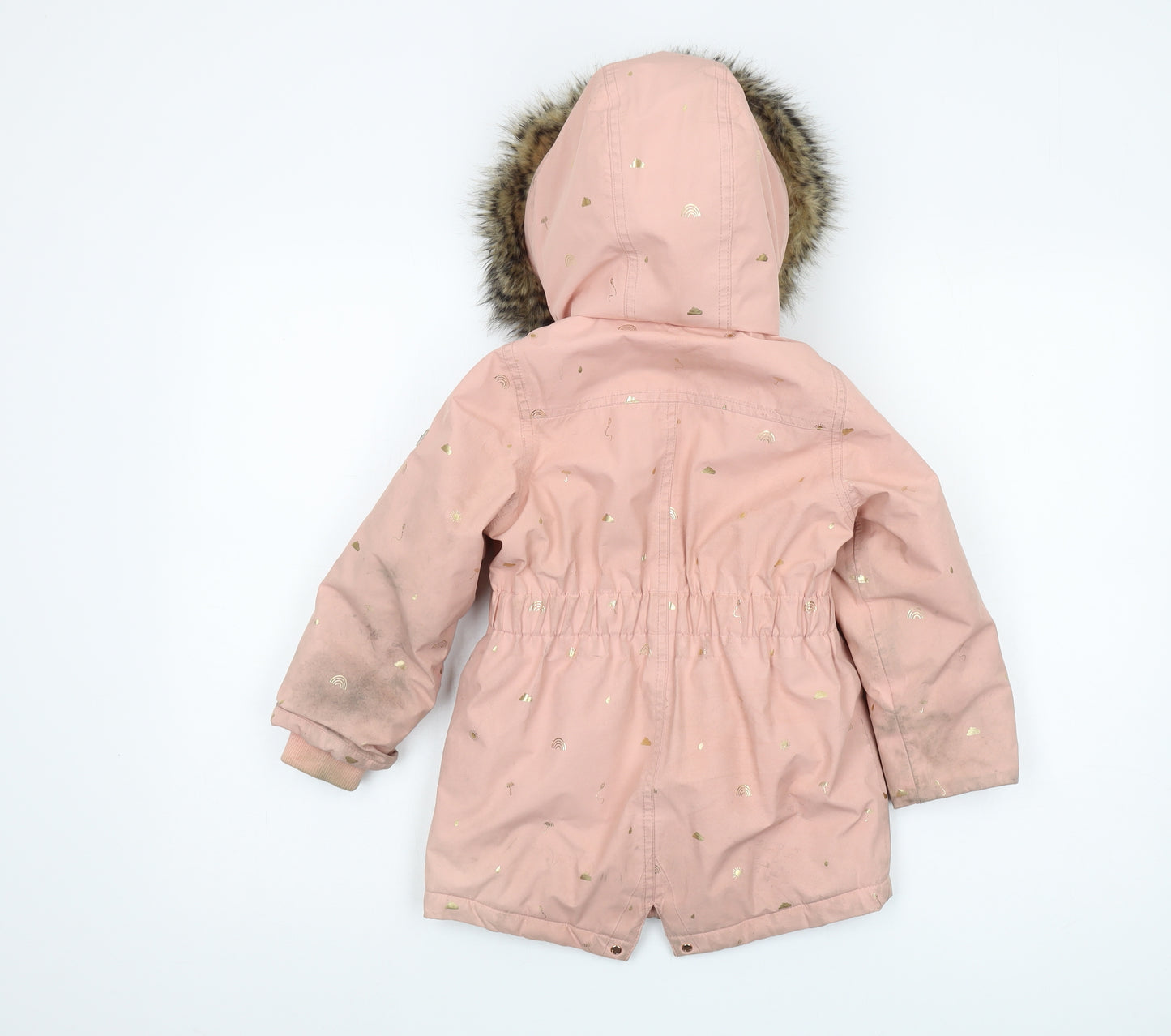 Joules Girls Pink Parka Coat, 3-4 Years, Hooded, Winter
